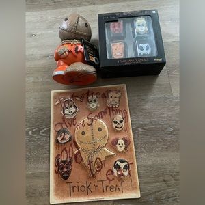 LOT OF 3 Trick R Treat Bundle Sam Signage Shot Glass Halloween | Brand New